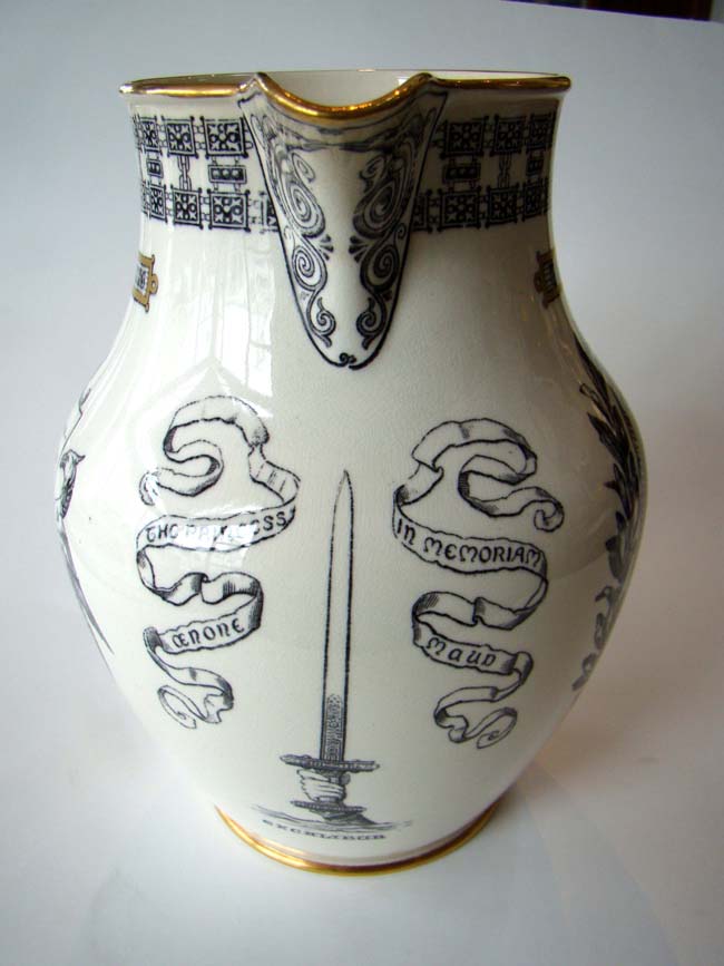 A fabulous Wedgwood pitcher circa 1892 celebrating Alfred Lord Tennyson along with the Works of Tennyson published in 1885 — image 5